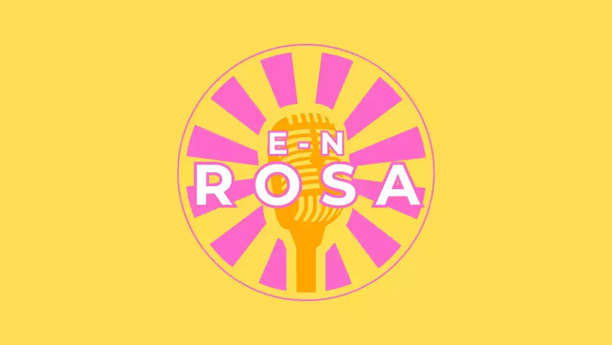Logotip del podcast en Rosa